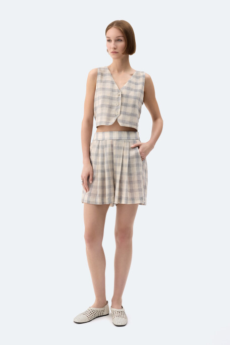 Grey Checkered Waistcoat