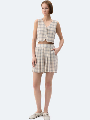 Grey Checkered Shorts