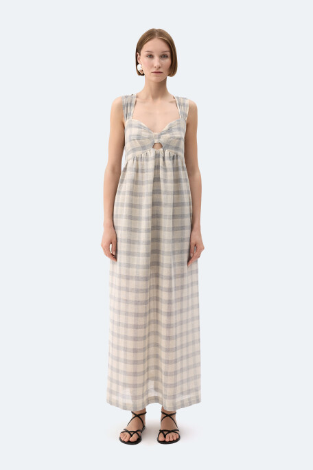 Grey Checkered Strappy Dress