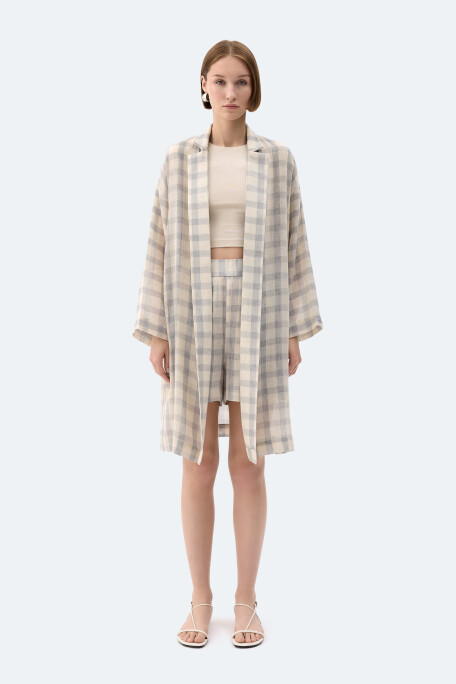 Grey Checkered Kimono