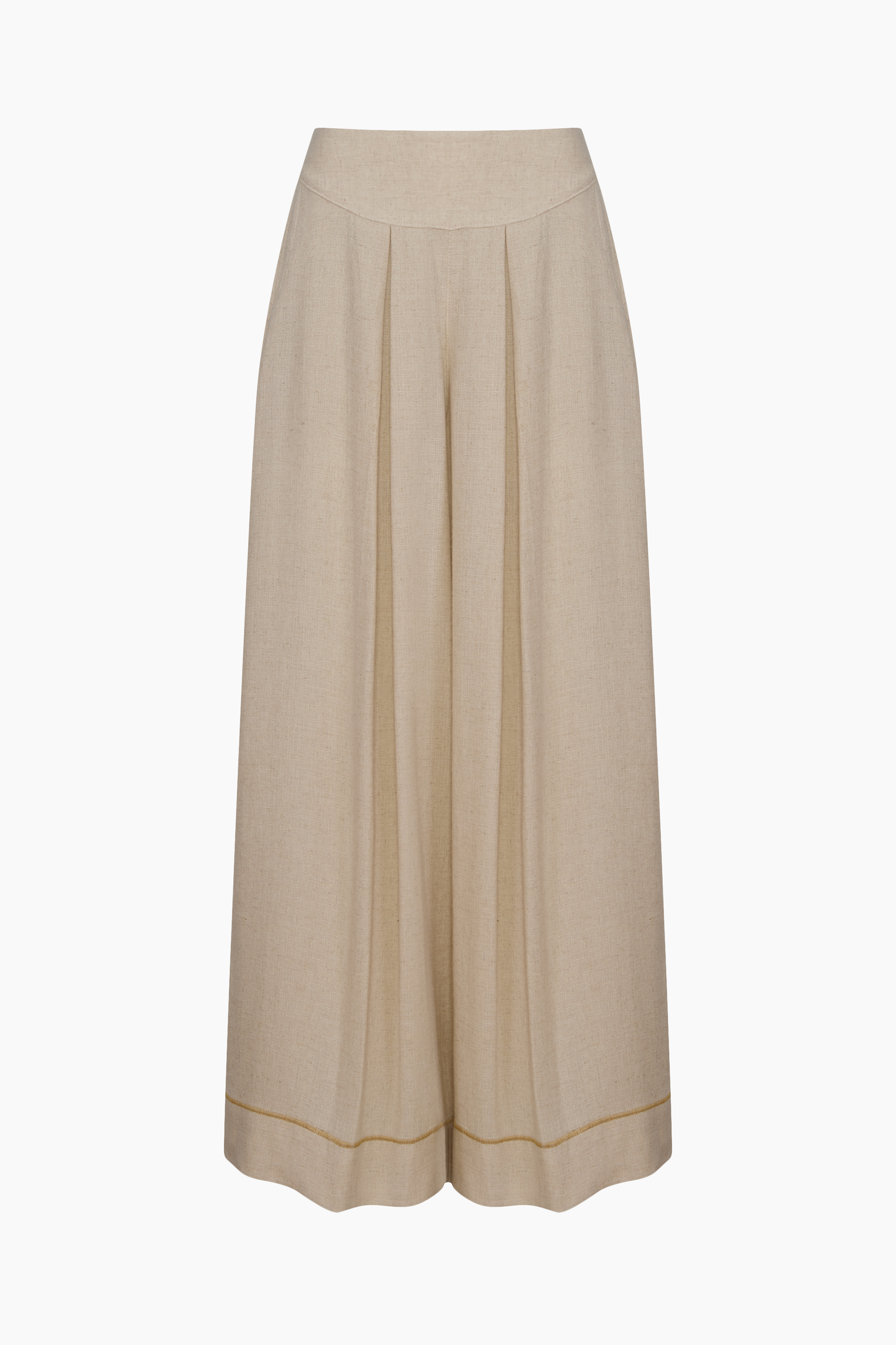 Natural Linen Palazzo Pants