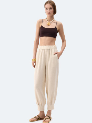 Natural Linen Slouchy Pants