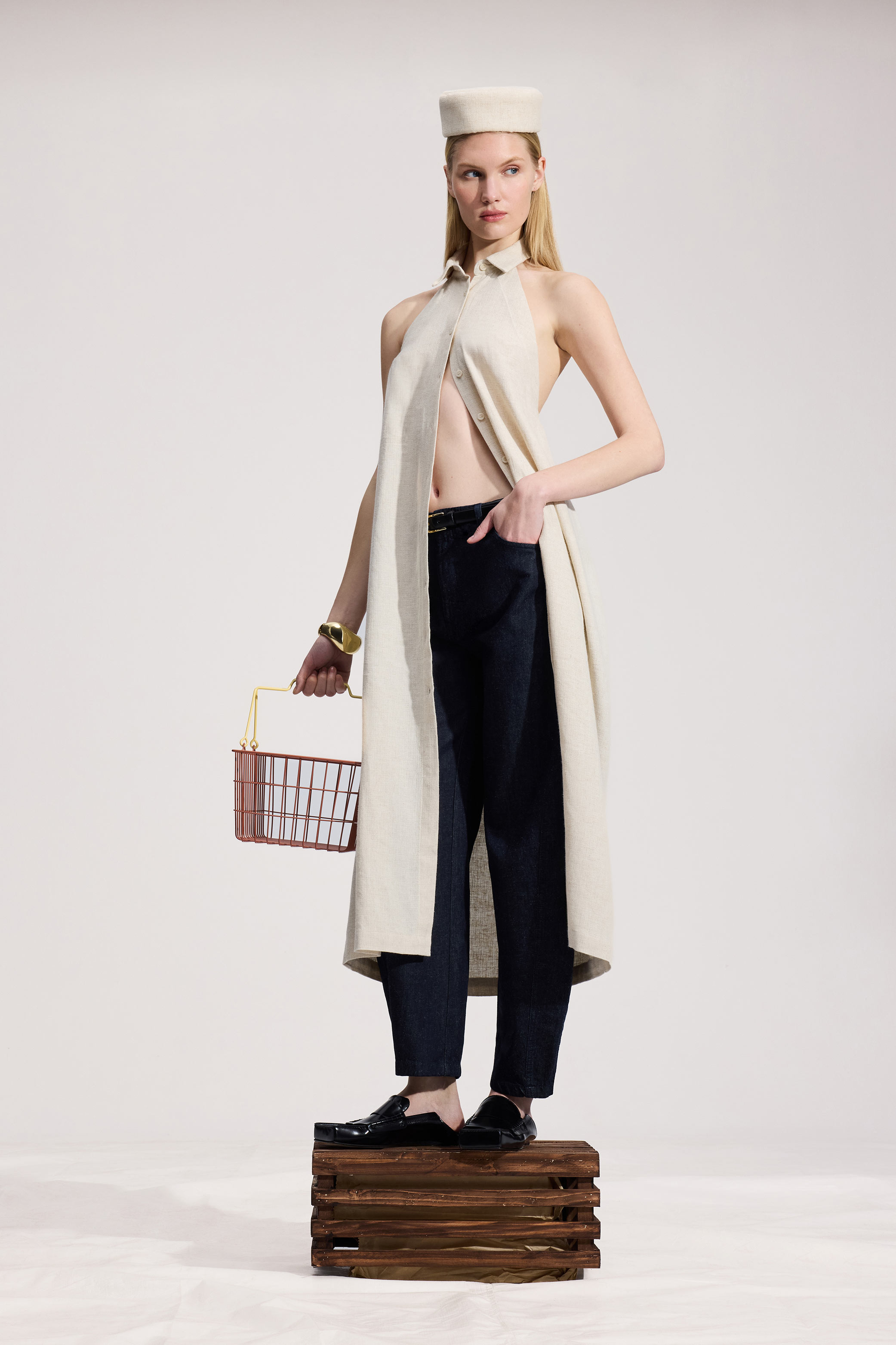 Natural Linen Shirt Dress