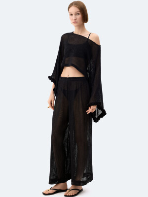 Black Crochet Blouse