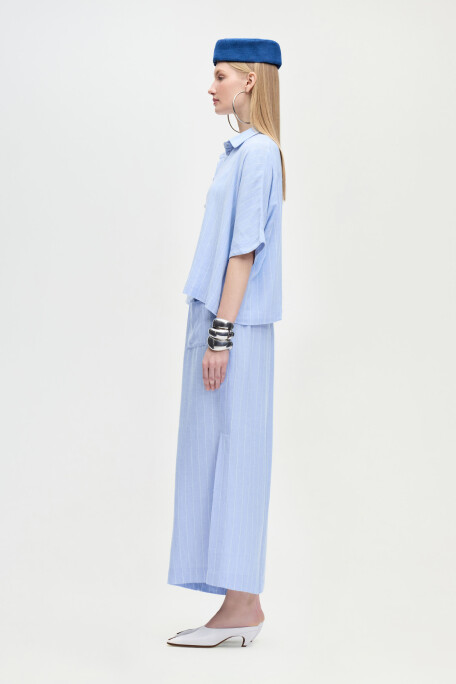 Linen Blend Striped Pants