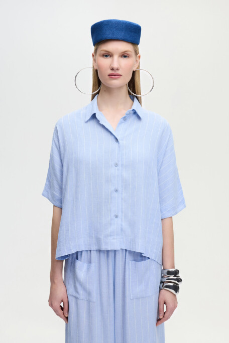 Linen Blend Striped Shirt
