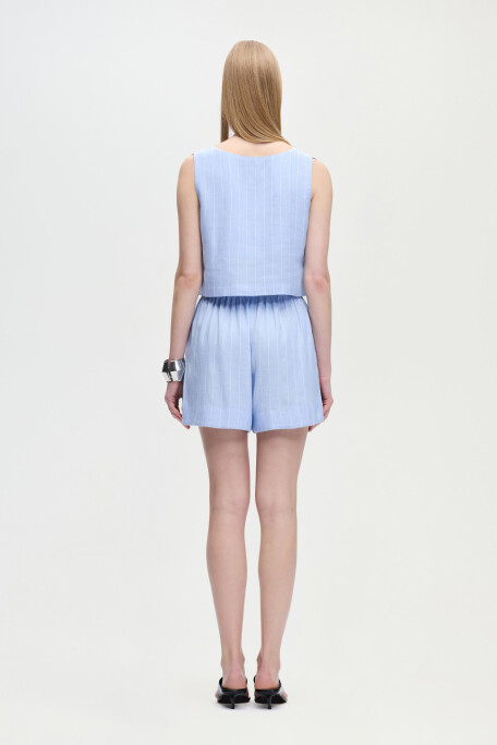 Linen Blend Striped Short