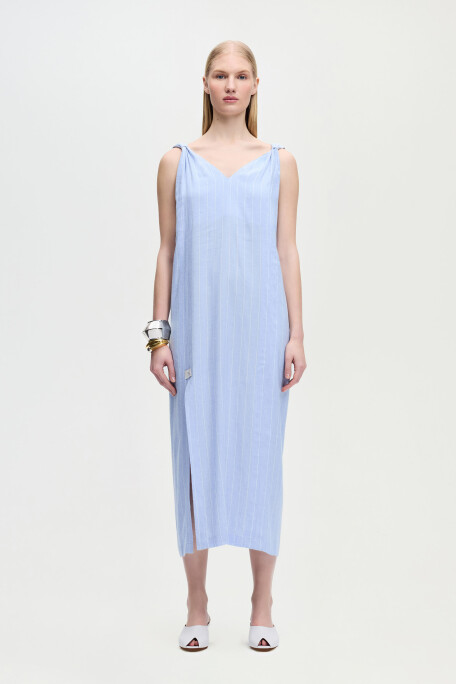 Linen Blend Striped Dress