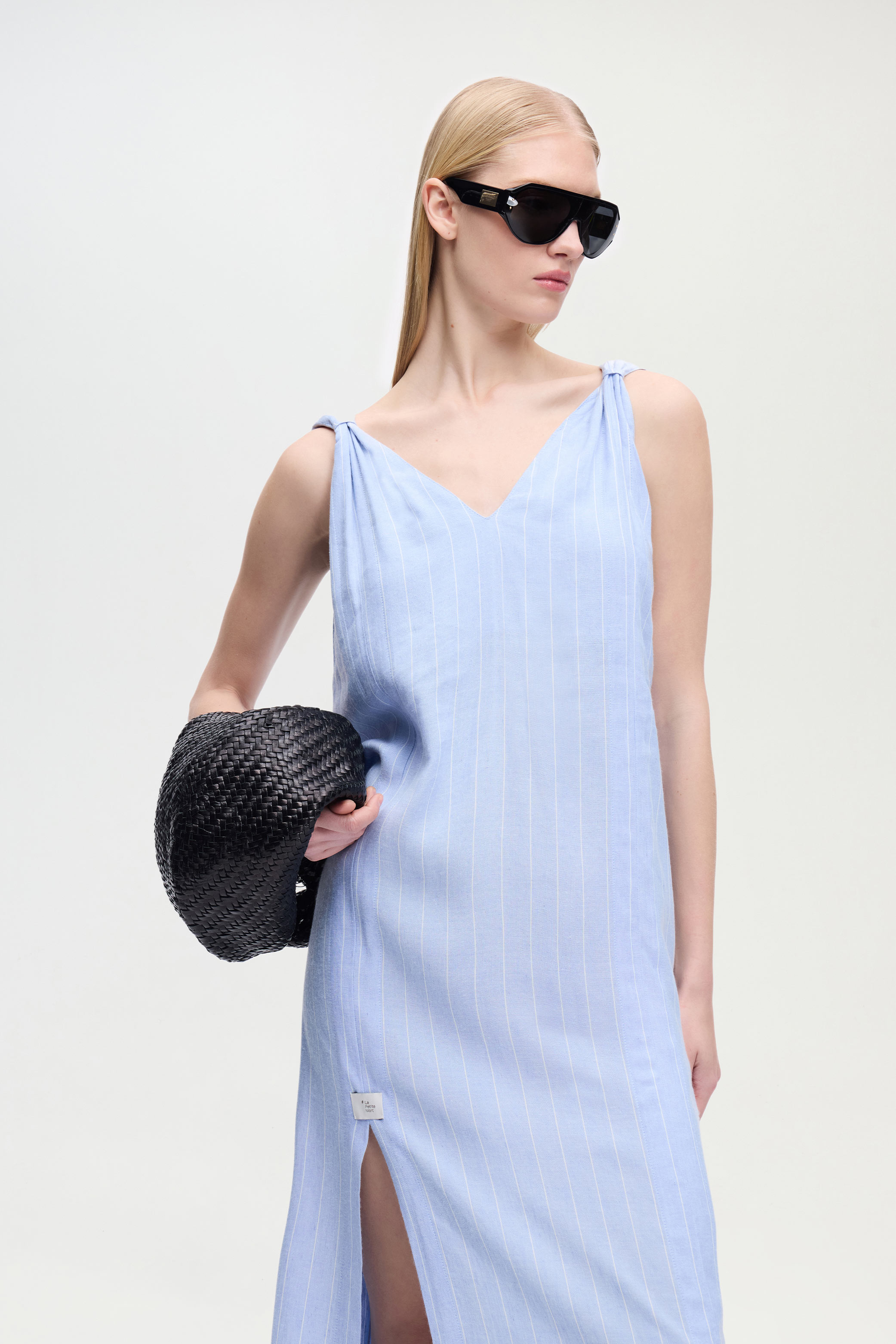 Linen Blend Striped Dress