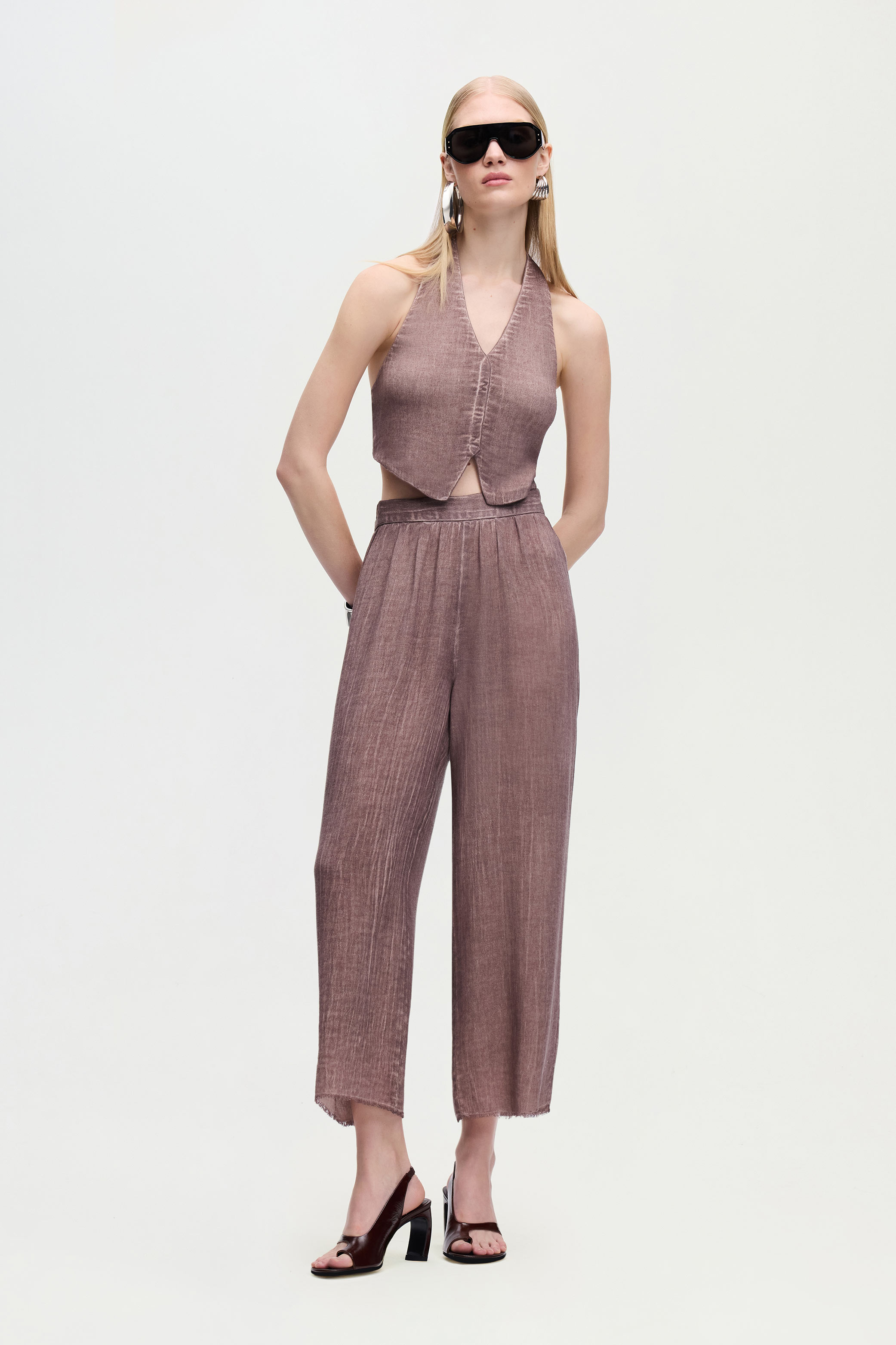 Linen Brown Waistcoat