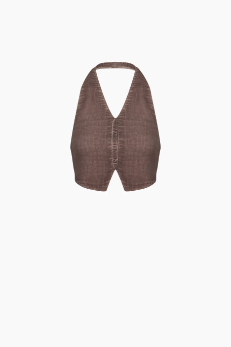 Linen Brown Waistcoat