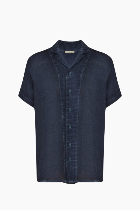 Navy Camp Collar Shirt