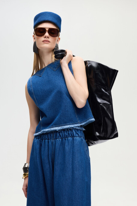 Denim Pillbox Şapka