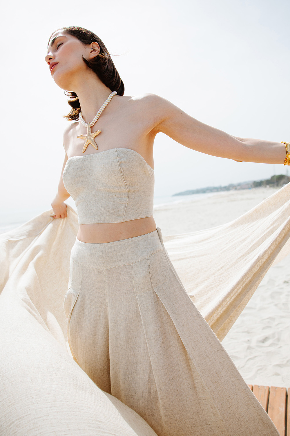 Linen Bandeau Top