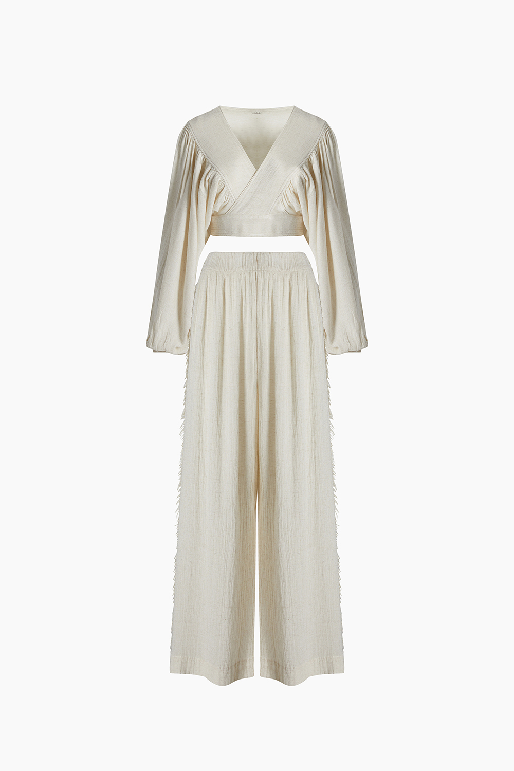 Crinkle Linen Pants Set