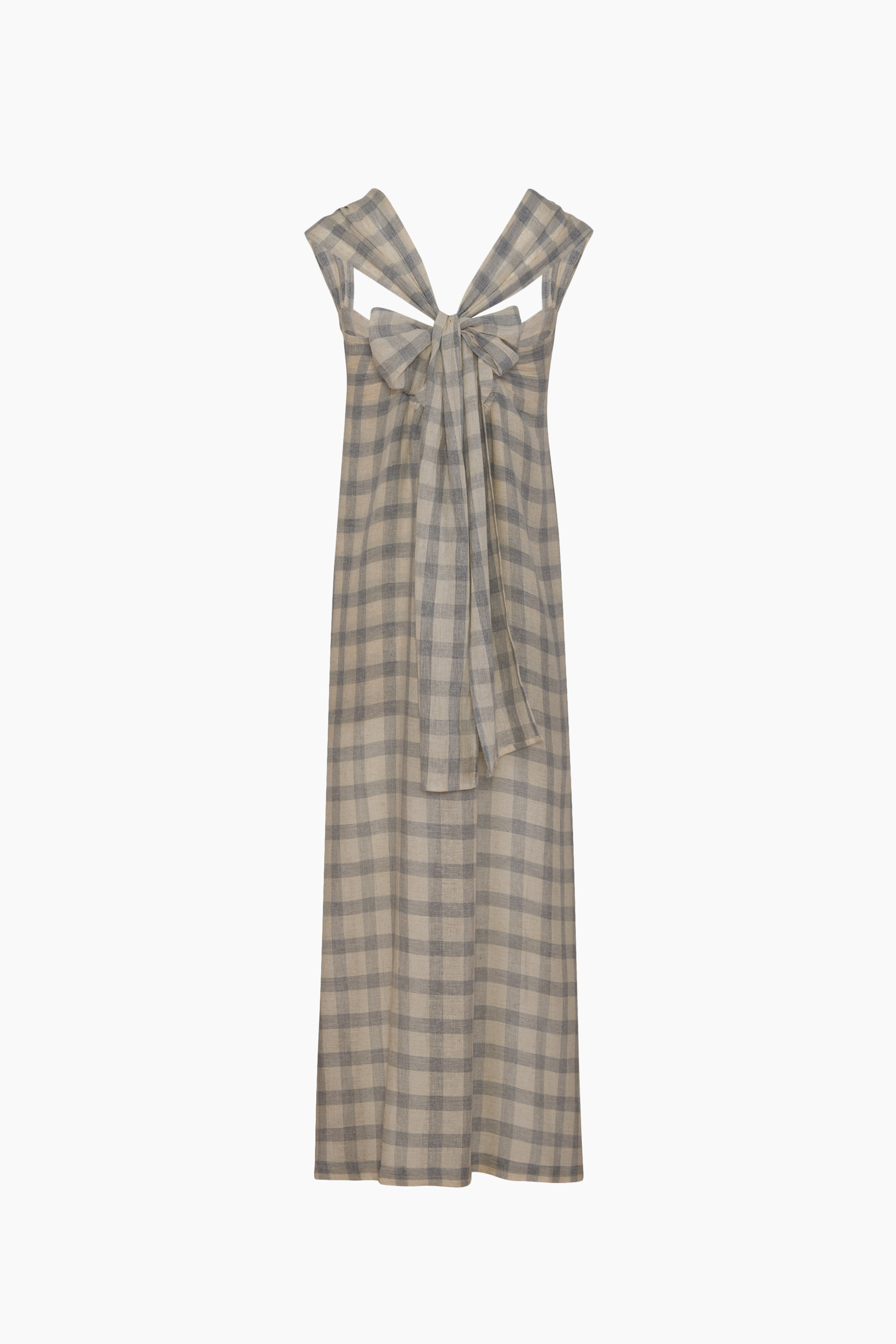 Grey Plaid Strappy Dress