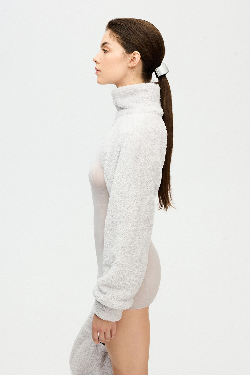 Grey Sherpa Bolero Blouse