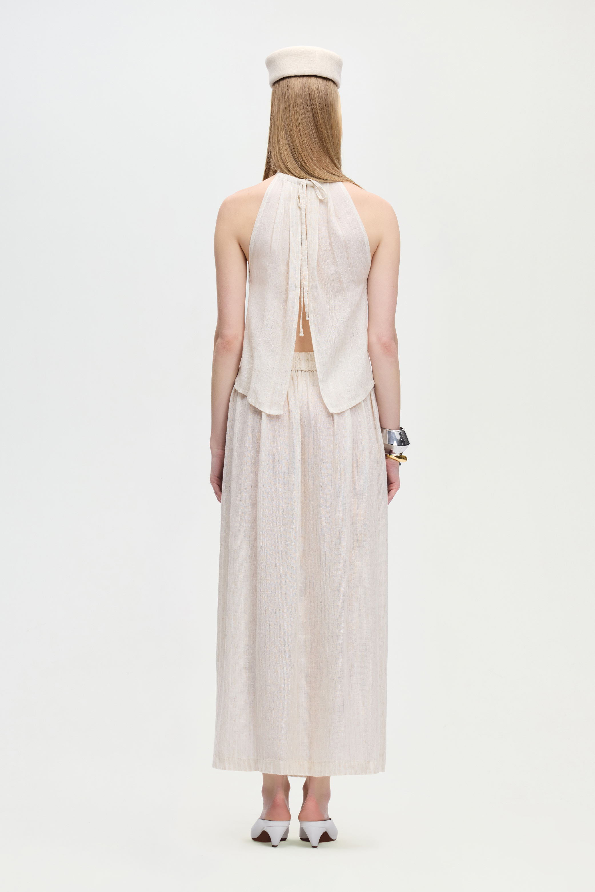 Natural Pleated Skirt