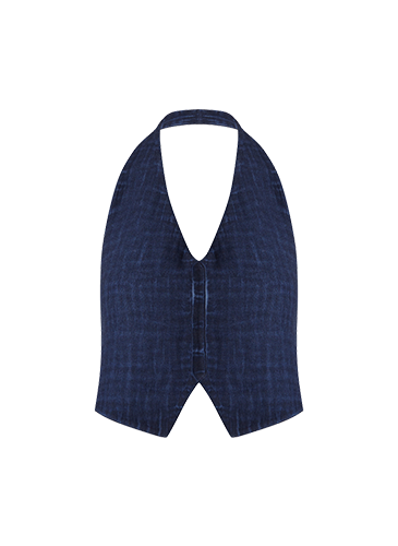 Linen Navy Waistcoat