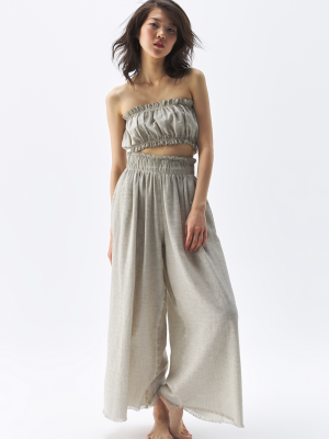 Linen Grey Bandeau Top