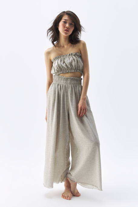 Linen Grey Bandeau Top