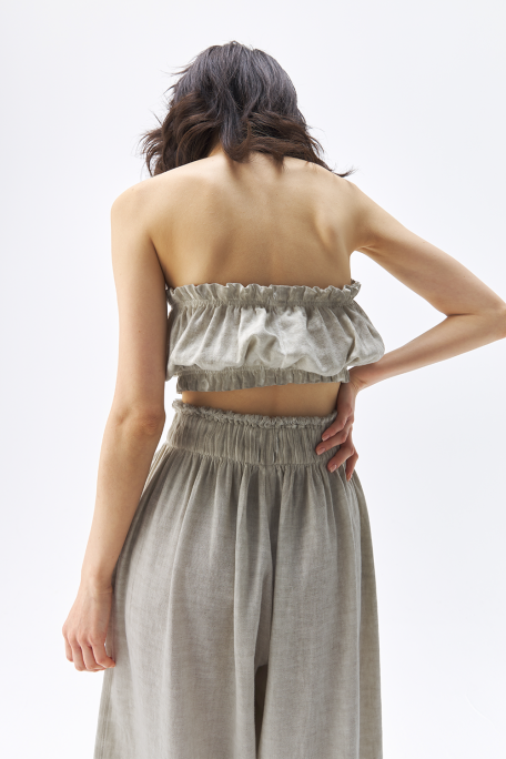 Linen Grey Bandeau Top