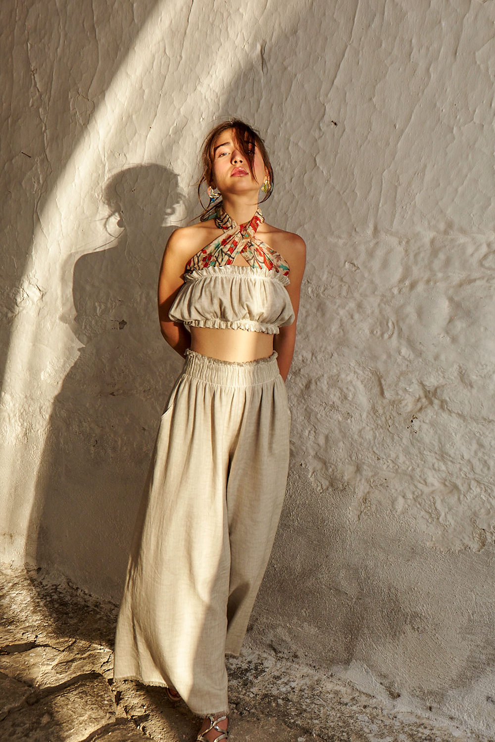 Linen Grey Bandeau Top