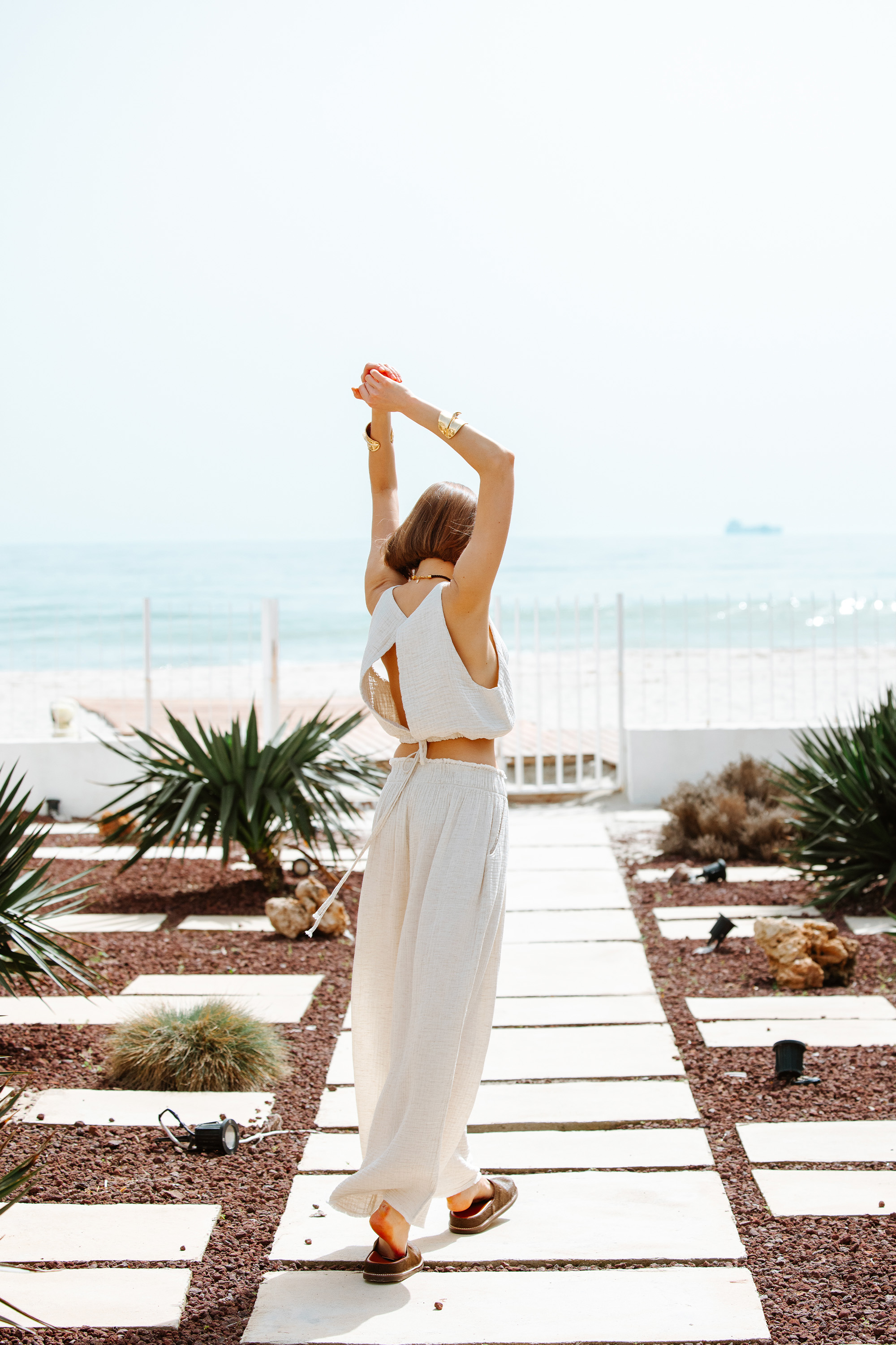 Crinkle Linen Tank Top