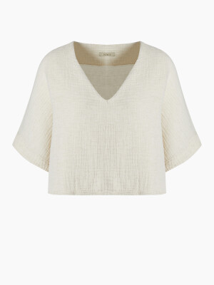 Crinkle Linen Crop Top
