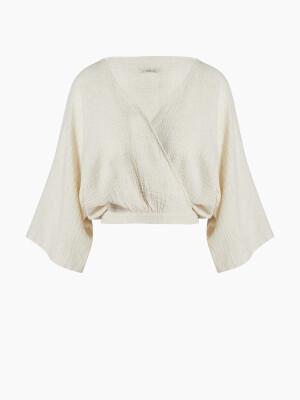Crinkle Linen  Sleeve Top