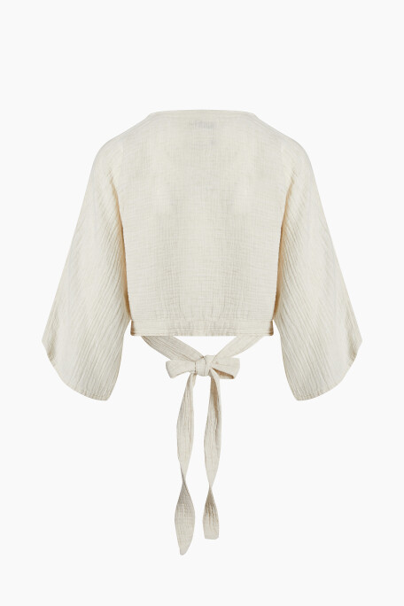 Crinkle Linen  Sleeve Top