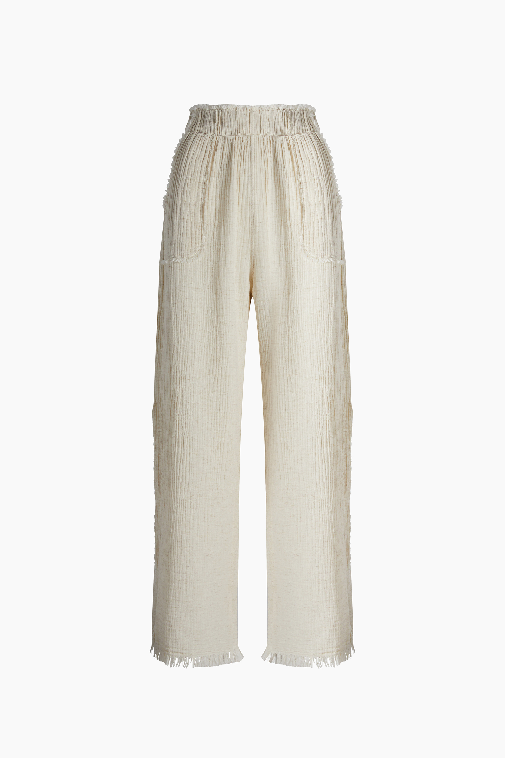 Crinkle Linen Slit Pants