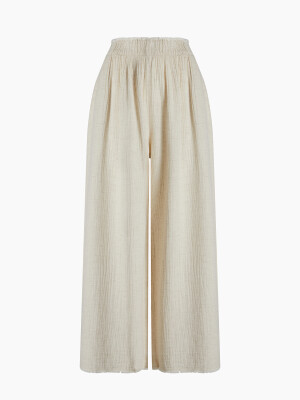Crinkle Linen Palazzo Pants