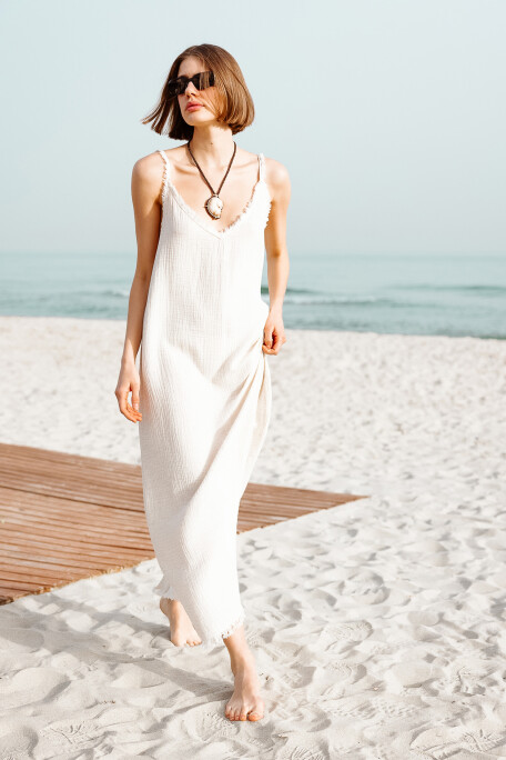 Crinkle Linen Strappy Dress