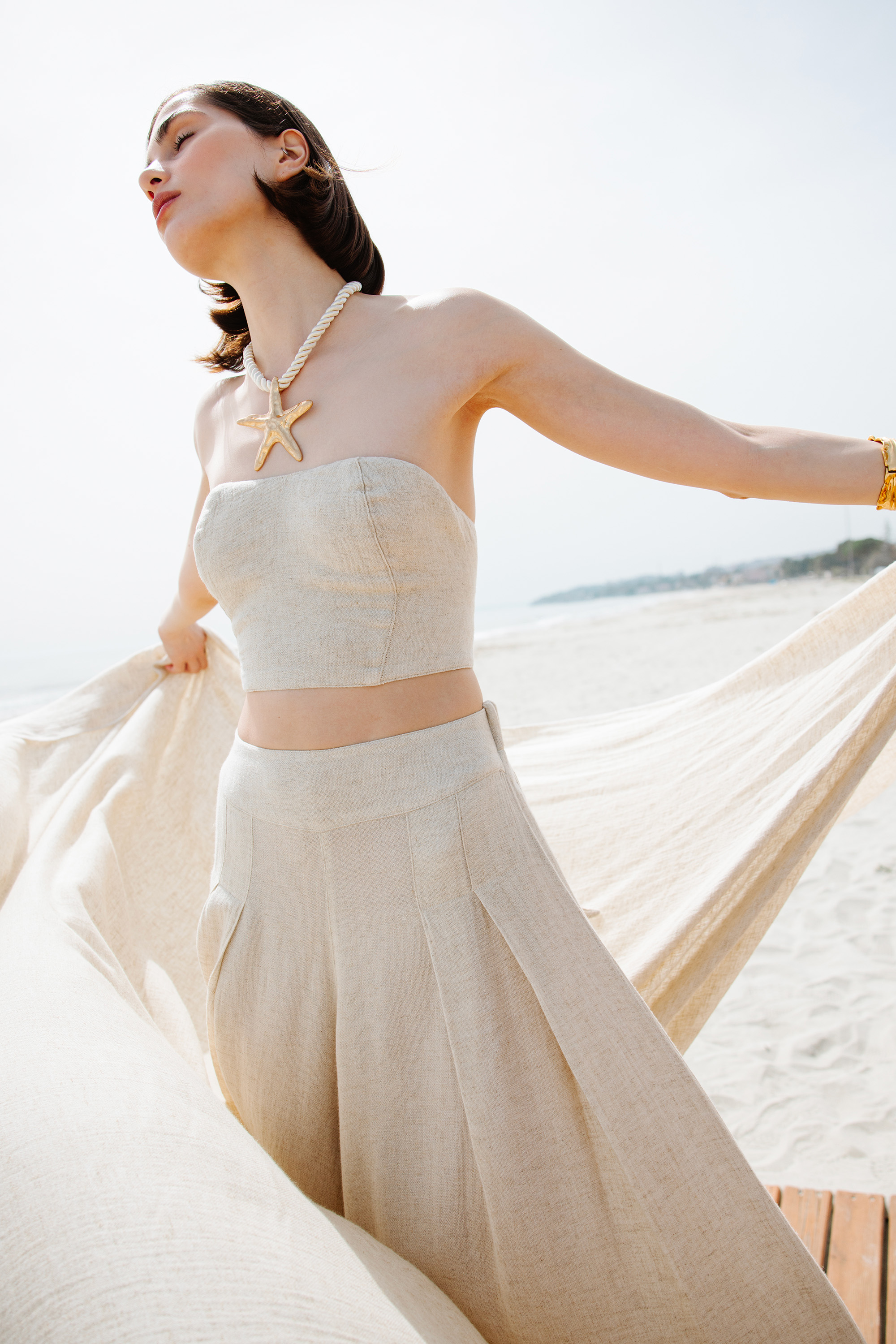 Linen Bandeau Top