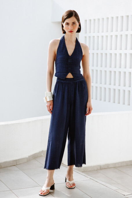 Linen Navy Pants