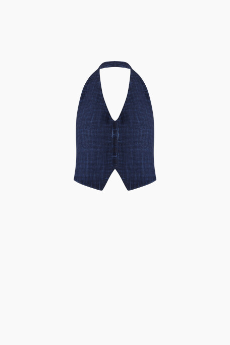 Linen Navy Waistcoat