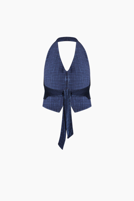 Linen Navy Waistcoat