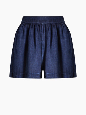 Linen Navy Shorts