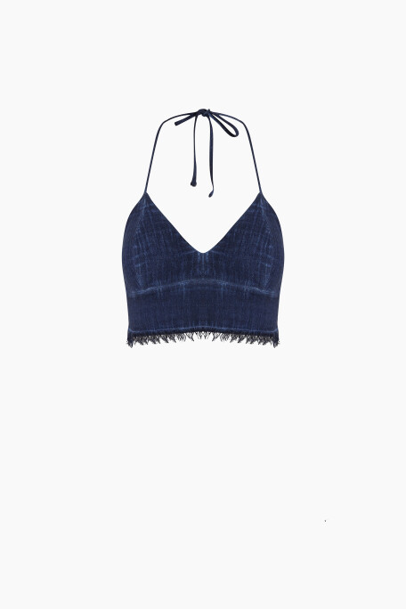 Linen Navy Bra