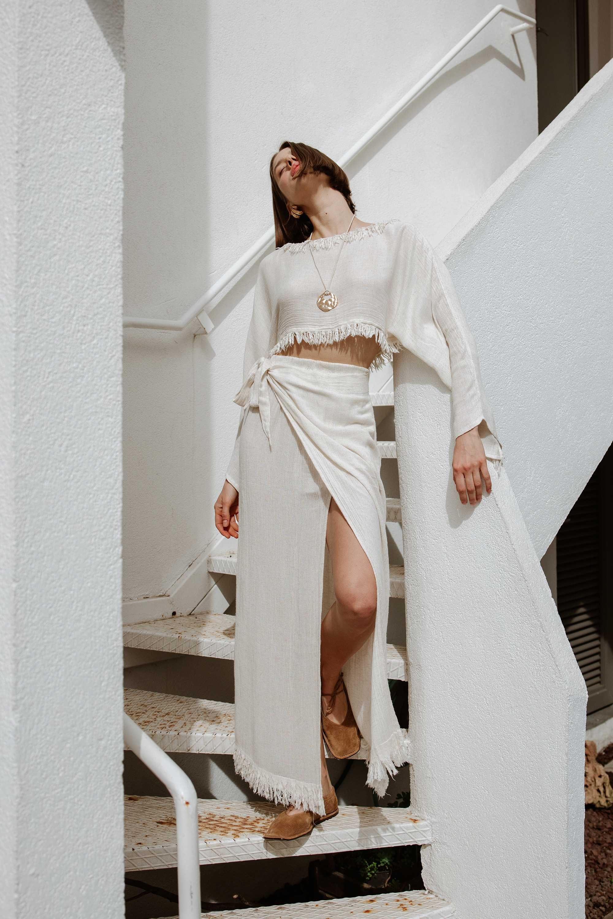 Lightweight Linen Skirt Set