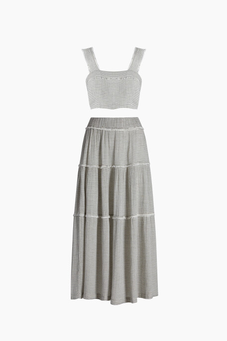 Lyocell Striped Linen Skirt Set