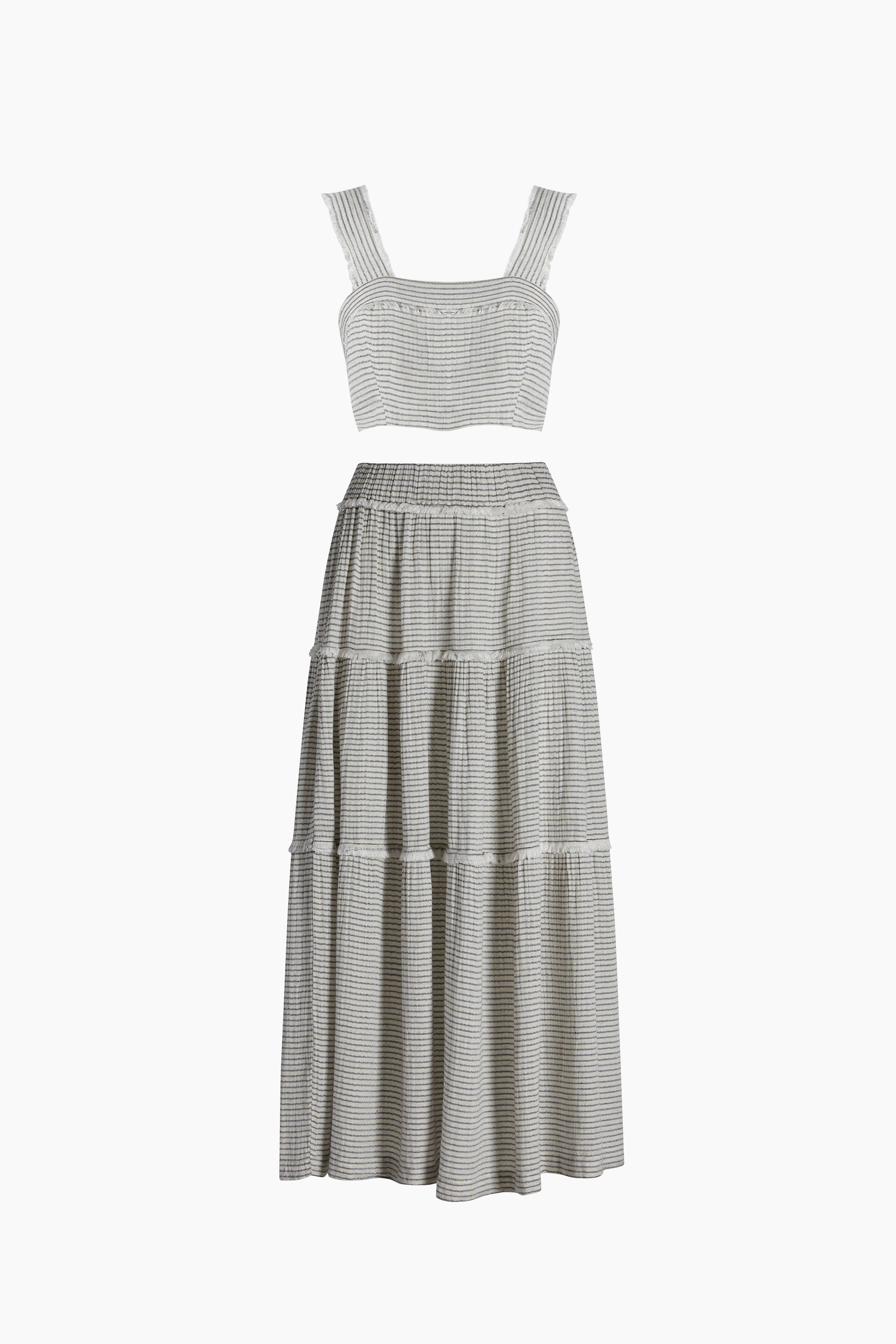 Lyocell Striped Linen Skirt Set