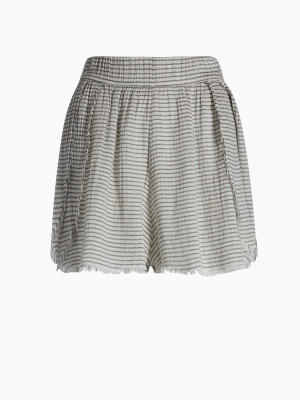 Lyocell Striped Linen Mini Shorts
