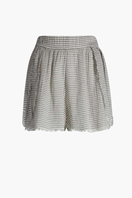 Lyocell Striped Linen Mini Shorts