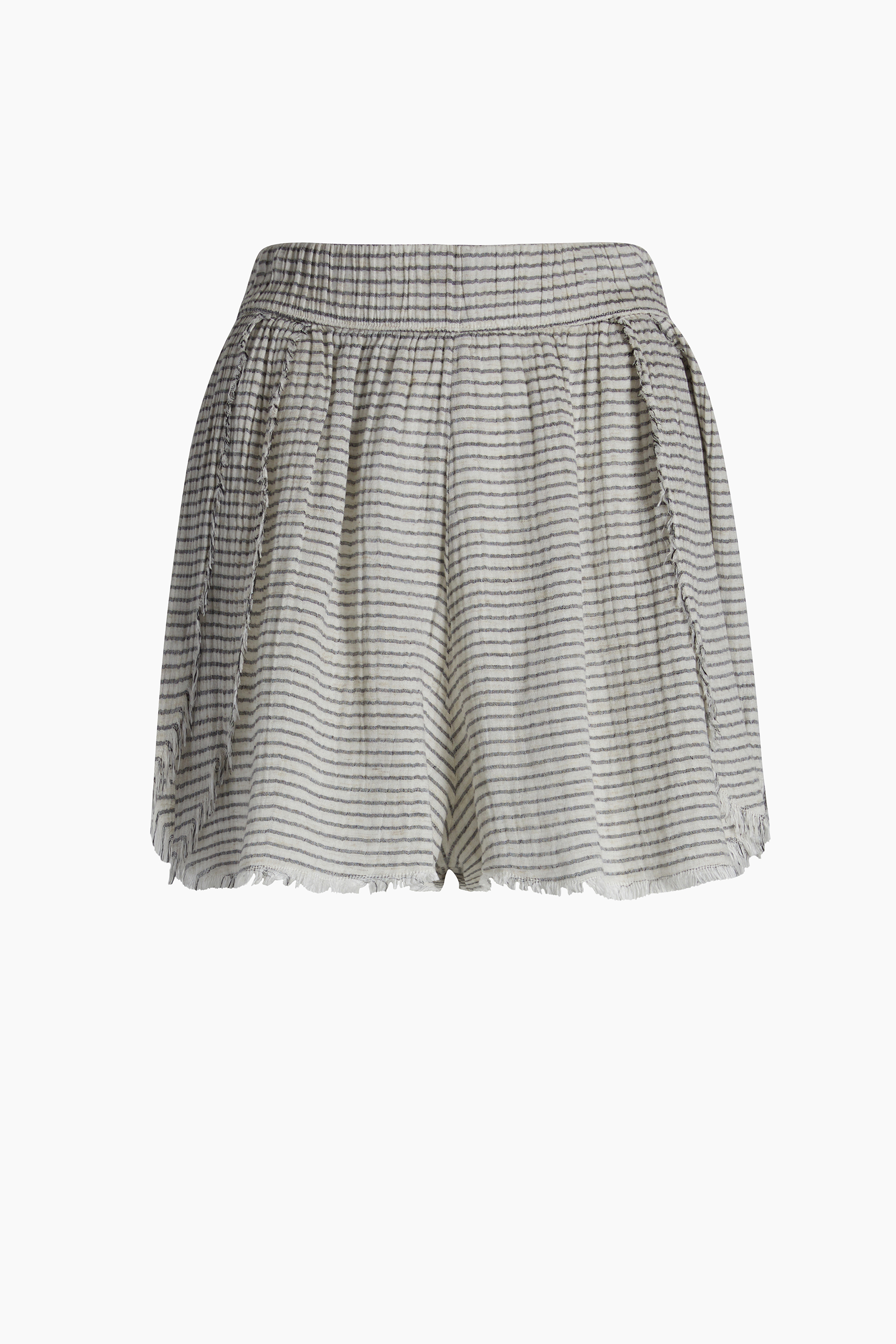 Lyocell Striped Linen Mini Shorts