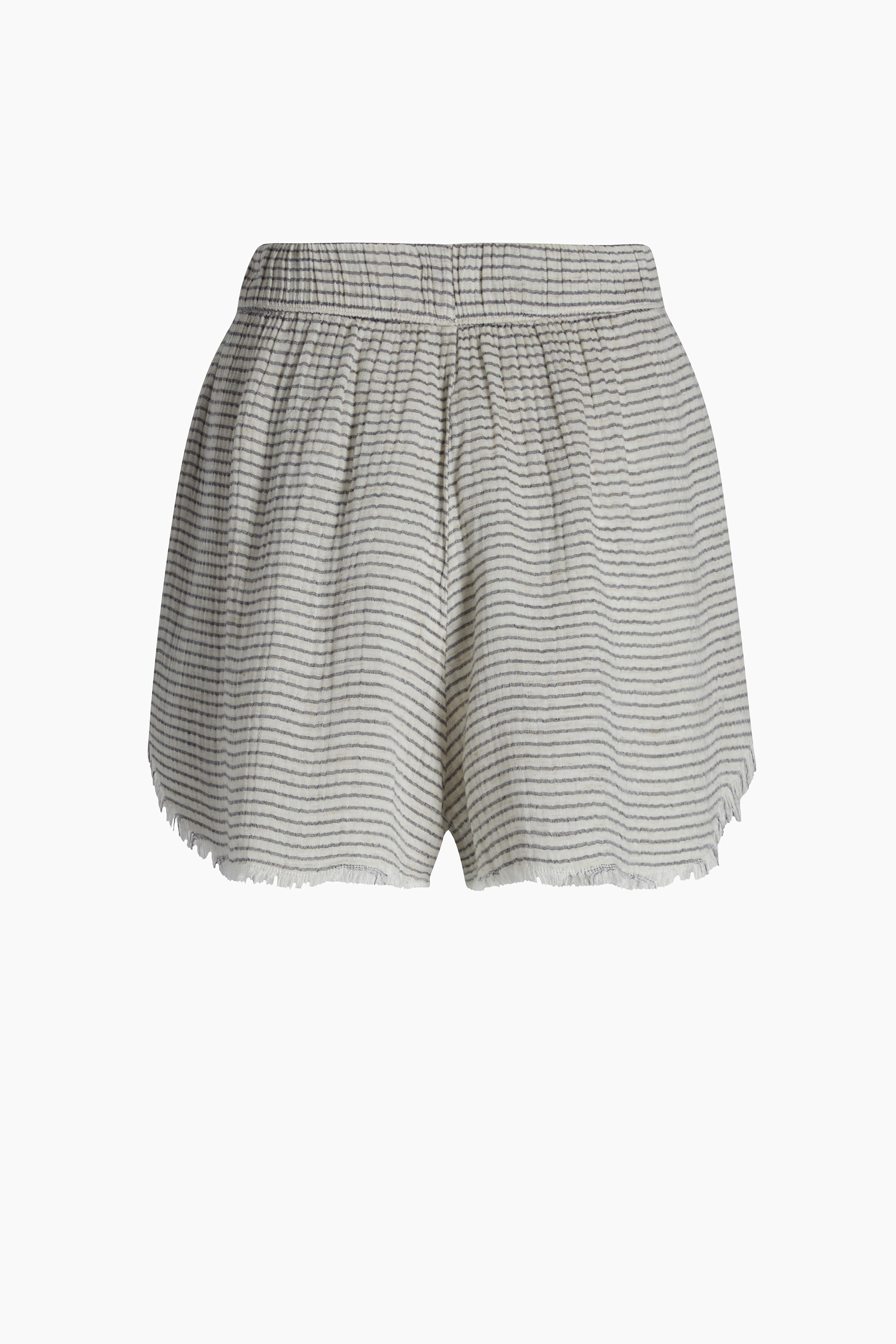 Lyocell Striped Linen Mini Shorts