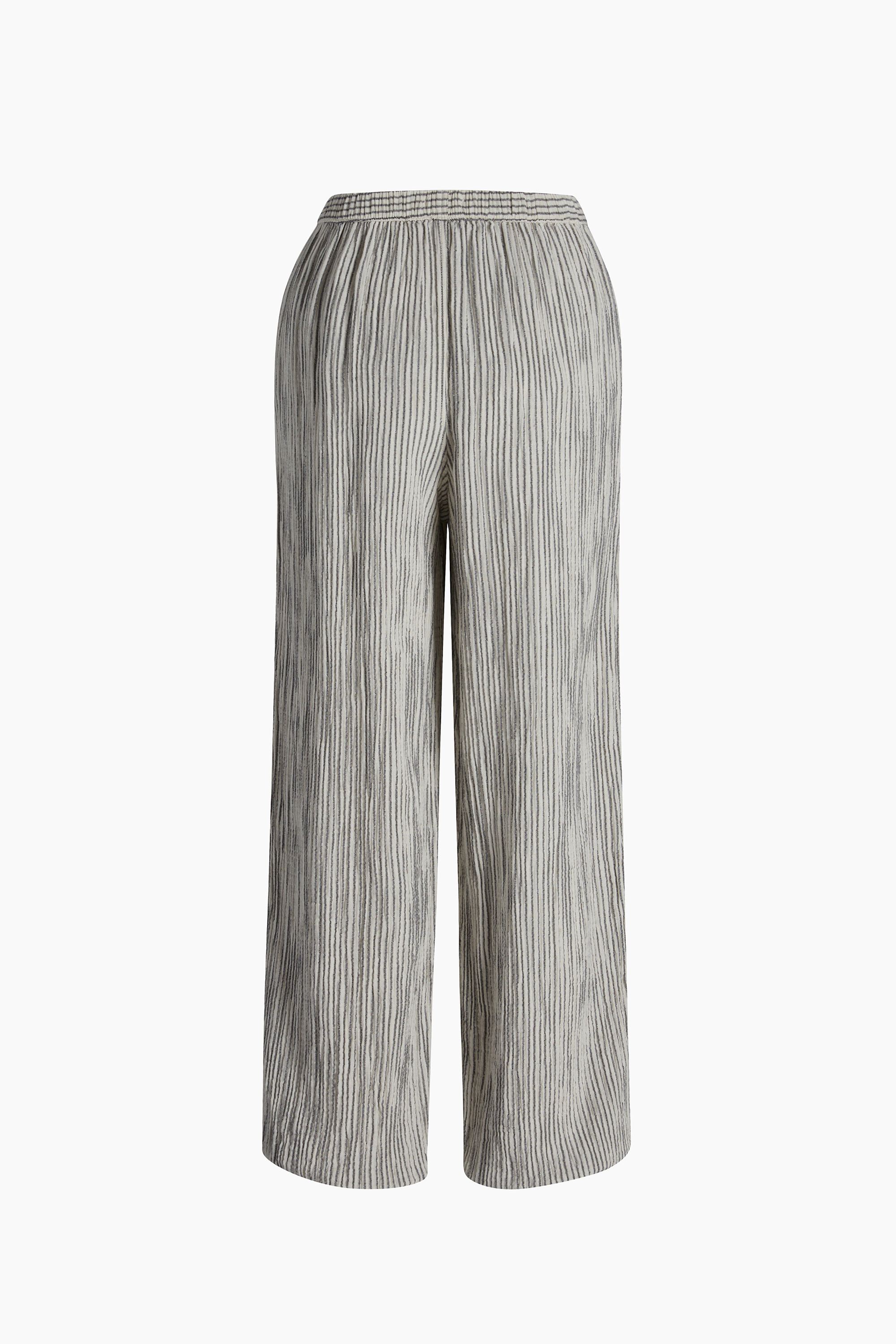 Crinkle Striped Linen Jogger Pants