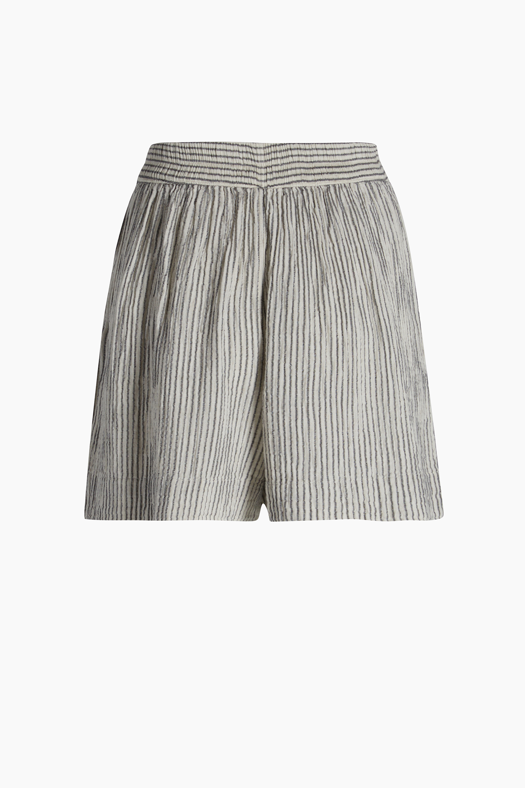Crinkle Striped Linen Shorts