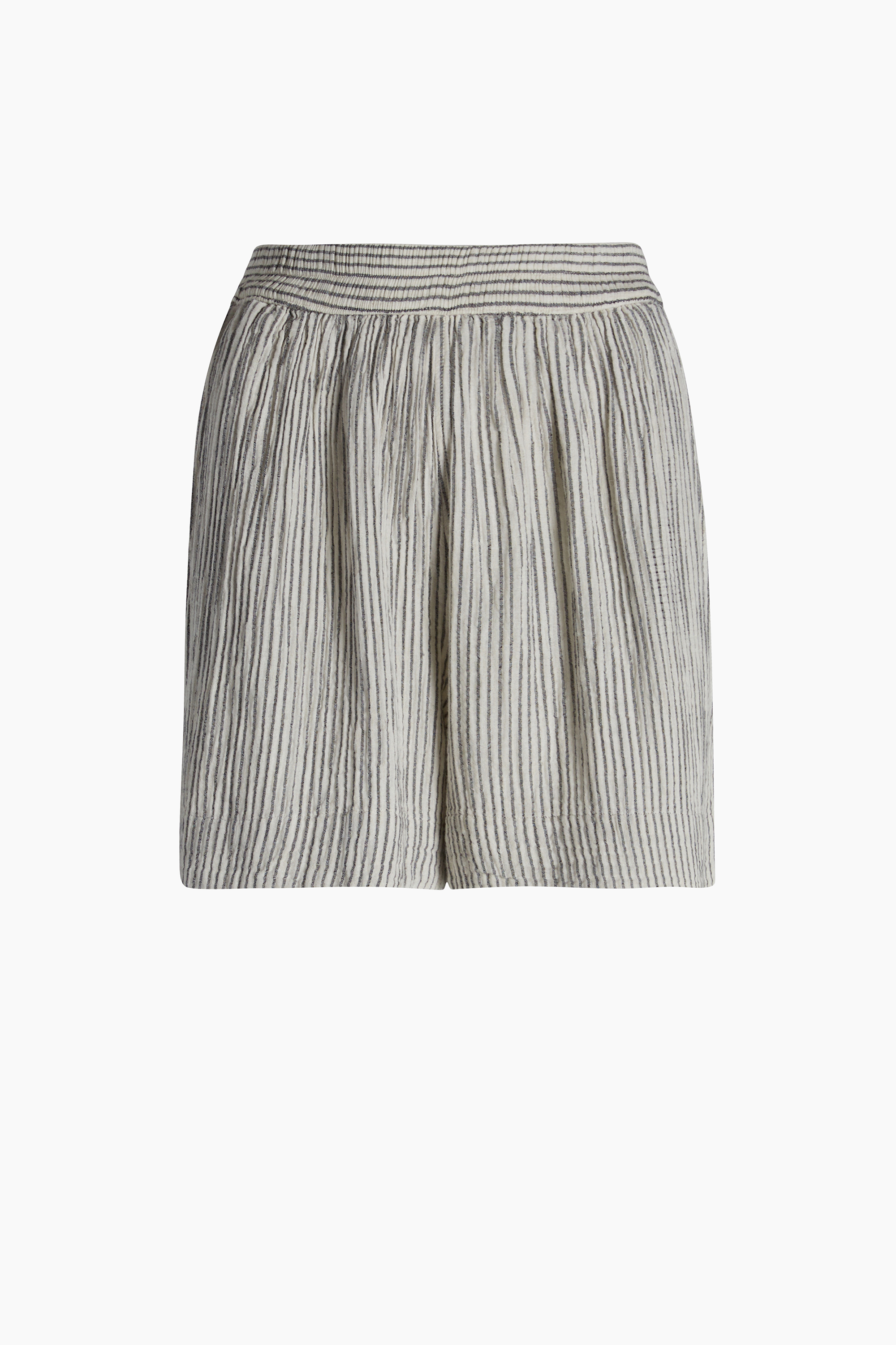 Crinkle Striped Linen Shorts